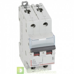 Disjoncteur DX3 2P D3 6000A/10KA 408010 Legrand