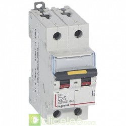 Disjoncteur DX3 2P C25 10000A/16KA 409223 Legrand